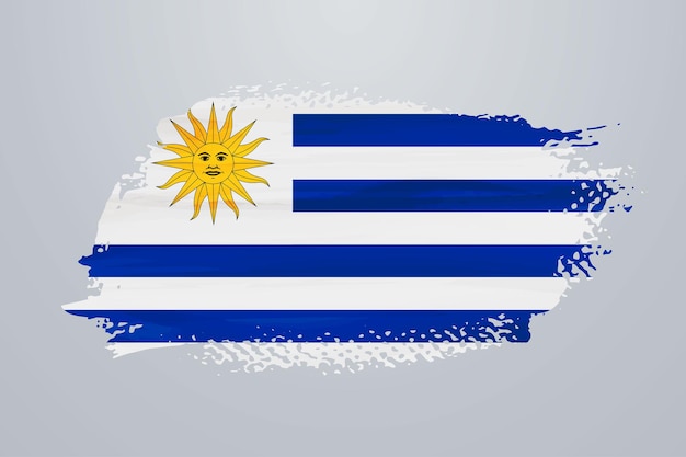 Vector uruguay brush paint flag