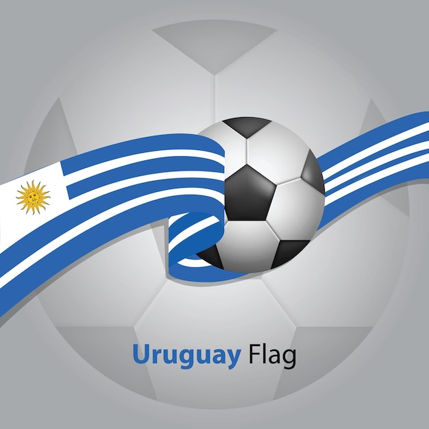 Premium Vector  Flag of uruguay with soccer ball as a background