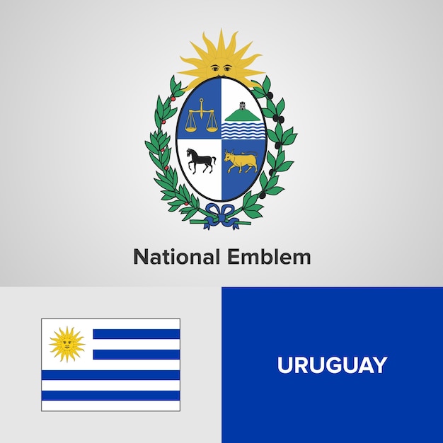 Uruguay national emblem e bandiera