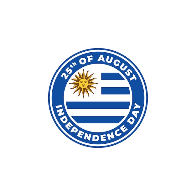 Uruguay Onafhankelijkheidsdag 25 augustus Logo Badge Vector Illustratie