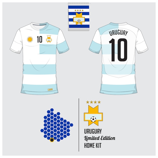 Uruguay soccer jersey or football kit template