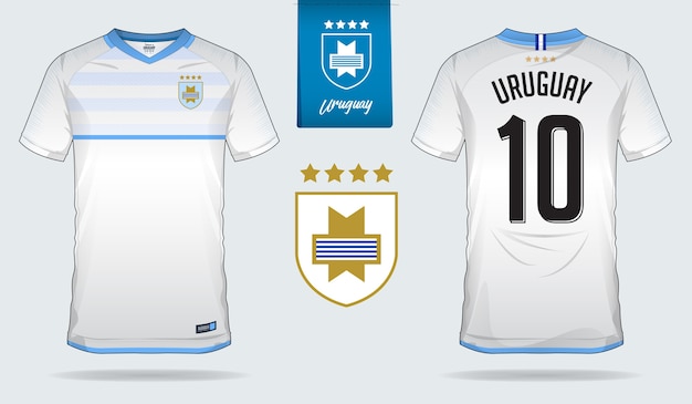 Premium Vector  Football kit of uruguay, tshirt template for