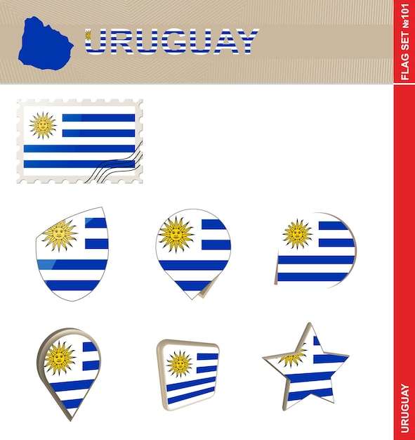 Uruguay Vlag Set Vlag Set 101 Vector