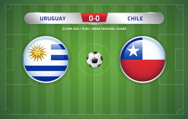 Uruguay vs chili scorebord uitzending voetbal zuid-amerika toernooi 2021