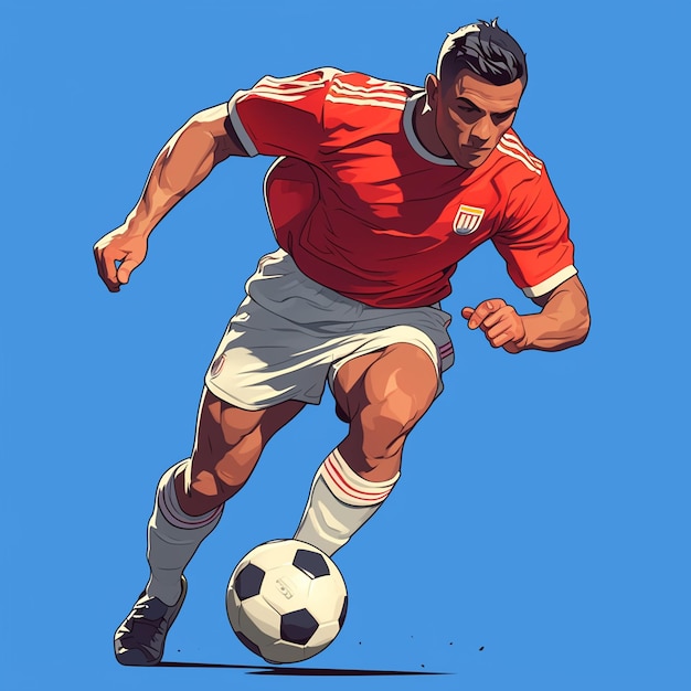 Vector a uruguayan man is playing soccer