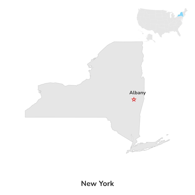 벡터 미국 미국 뉴욕 주 미국 뉴욕 주 흰색 배경에 카운티 지도 개요