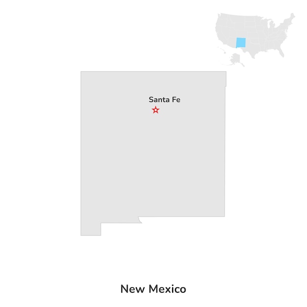 US Amerikaanse staat New Mexico USA staat New Mexico county kaart overzicht op witte achtergrond