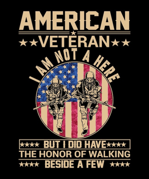 Vector us army veteran tshirt design vector illustration