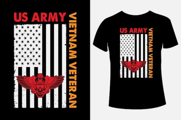 Vector us army vietnam veteran t-shirt design