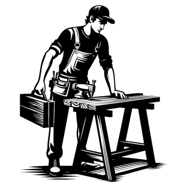 Vector us carpenter tools vectorcarpenter dad vectorwood werktuigen vector houtbewerking silhouette vec