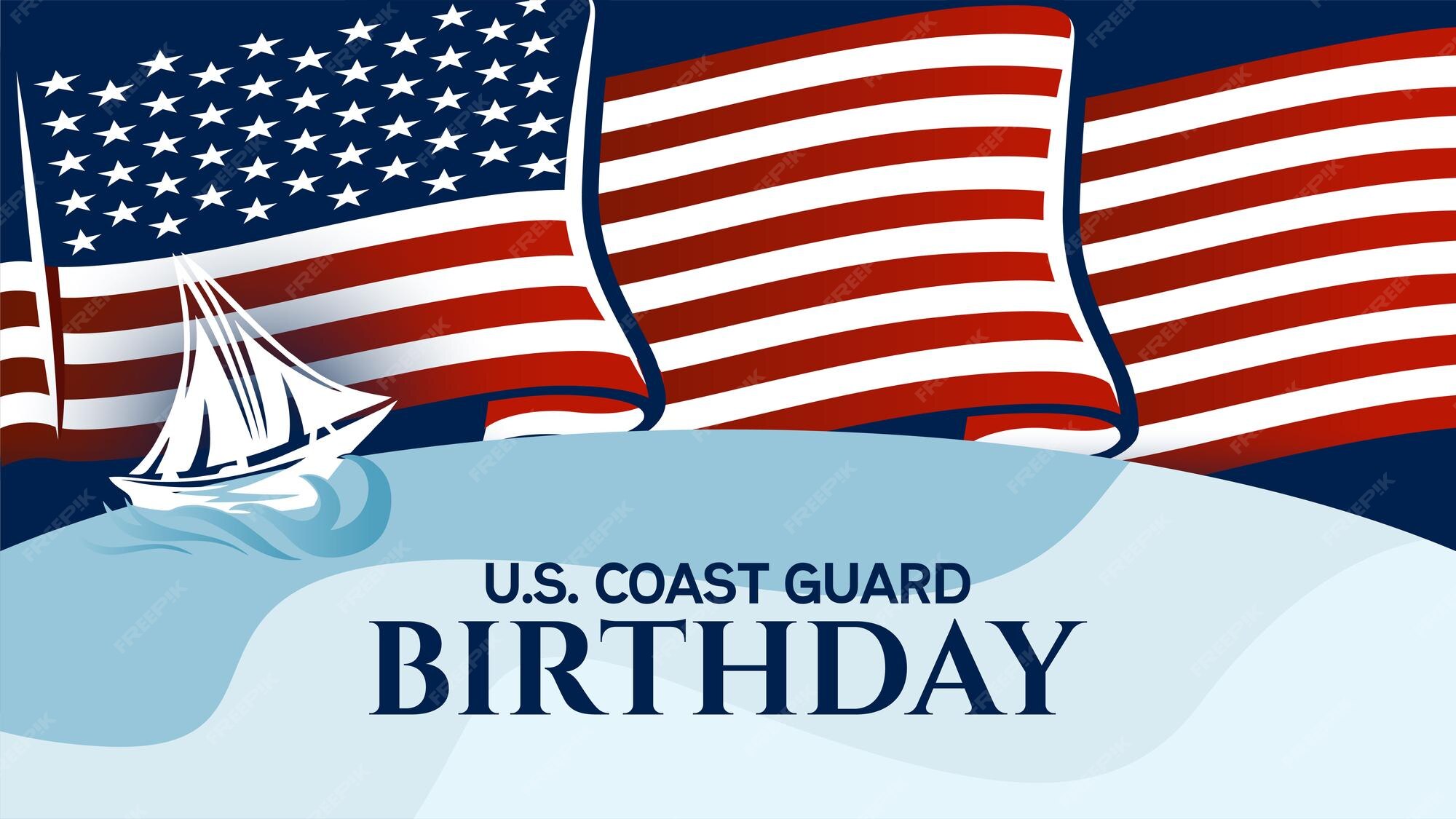 Premium Vector Us coast guard birthday background design vector