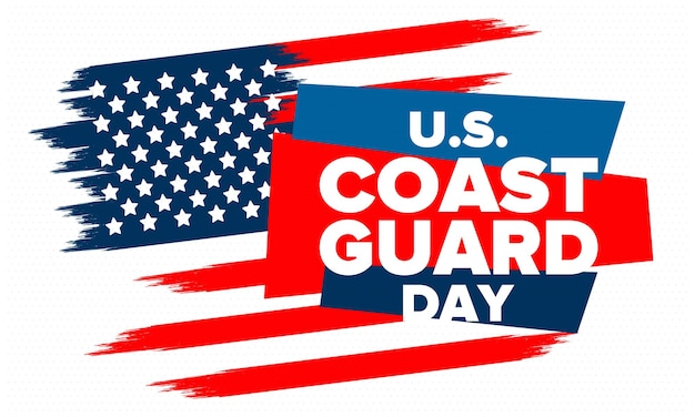 US Coast Guard Day in United States Federal holiday Sea style Design with anchor and shield