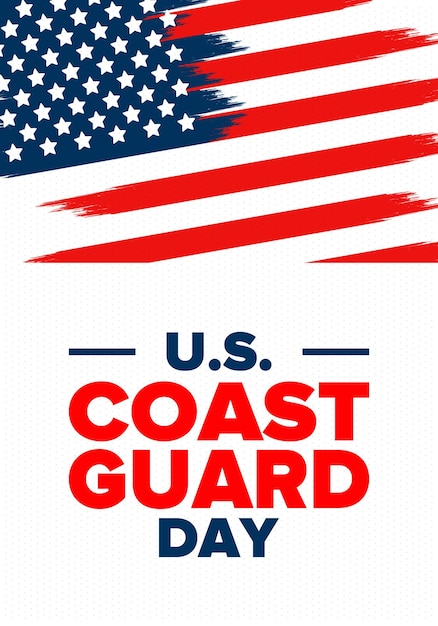 US Coast Guard Day in United States Federal holiday Sea style Design with anchor and shield