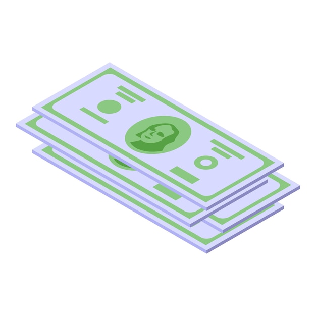 Us dollar cash icon isometric vector Pay money Paper payment