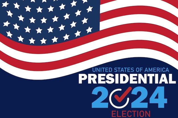 US Election 2024 campaign with USA flag 2024 presidential election banner Promo banner