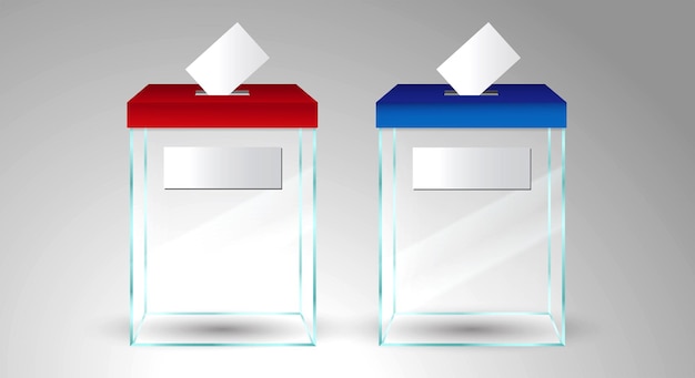 Vector us election box vote isolated or realistic empty ballot box with voting paper eps vector