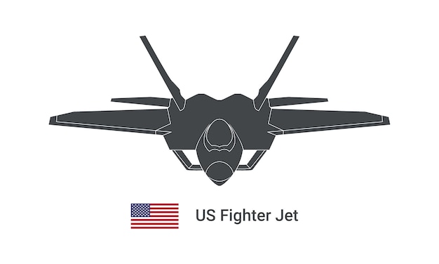 Vector us fighter jet outline vector illustration