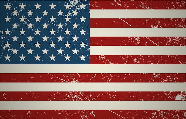 ぼろぼろのビンテージ背景に米国旗