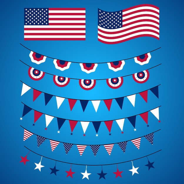 День памяти США Патриот гордится этикеткой Американский флаг и символы День национальной независимости 4 июля