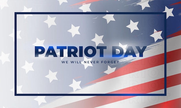 US Patriot Day illustratie patriottische sjablonen voor wenskaarten posters banners Amerikaanse vlag vakantiebericht We zullen de slachtoffers van 911 terroristische aanslagen nooit vergeten