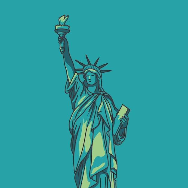 US Statue of Liberty New York City voor Poster sculptuur illustraties Amerikaans symbool