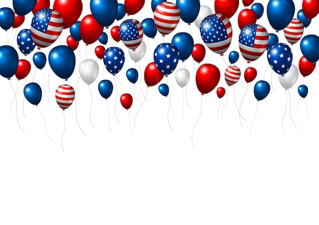США или Америка воздушный шар дизайн американского флага изолированы