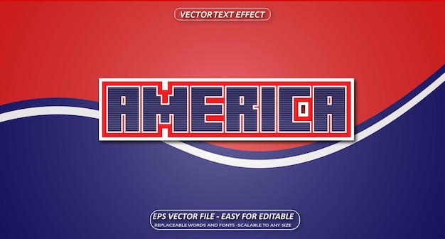 Vector usa america editable text effect