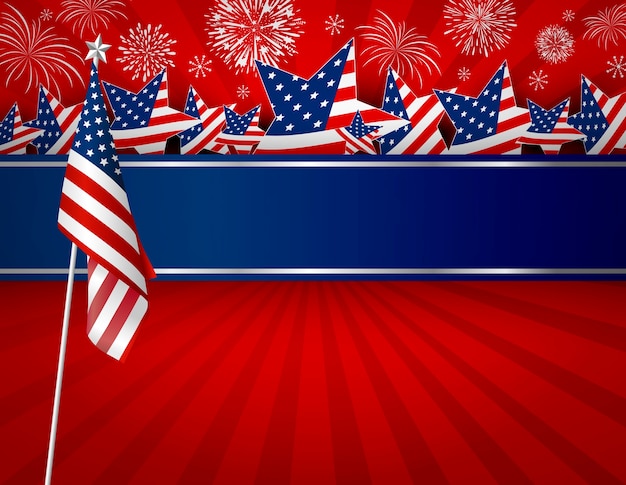 Vector usa or america flag banner background