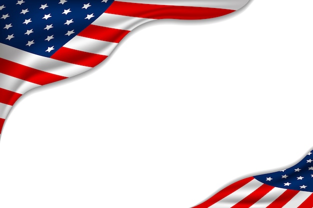 Usa o bandiera americana su sfondo bianco