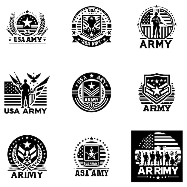 usa army logo silhouette vector download