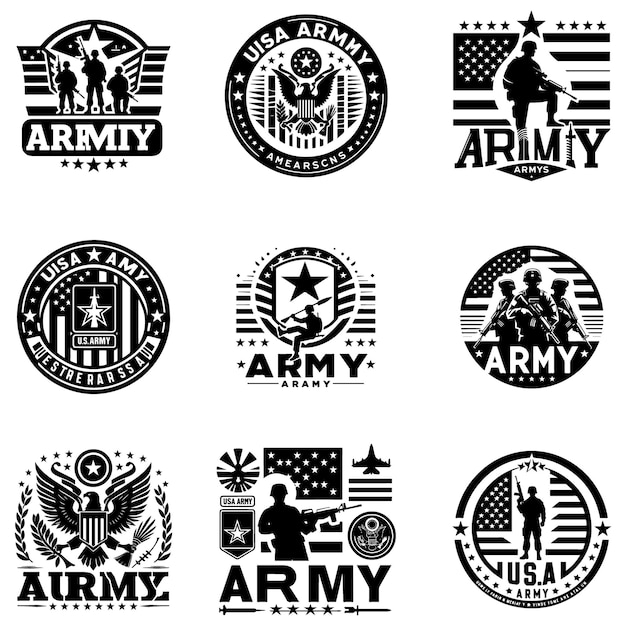 Vector usa army logo silhouette vector download