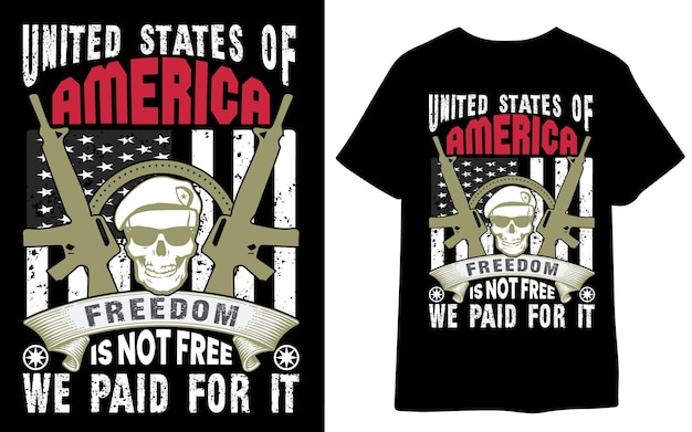 USA army t-shirt vector template design with vintage usa grunge flag design. Veteran remember and ho