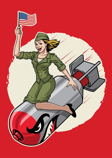 Usa Bomb Girl Pin Up