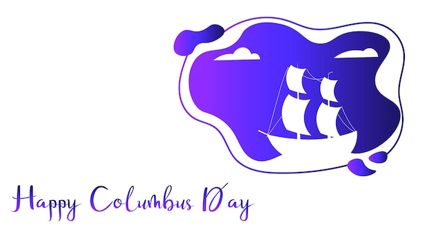 Vector usa columbus day wenskaart met penseelstreek achtergrond in de nationale vlag van de verenigde staten.