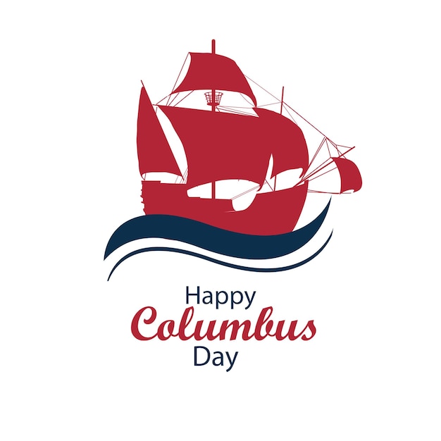 Usa columbus day wenskaart met penseelstreek achtergrond in de nationale vlag van de verenigde staten