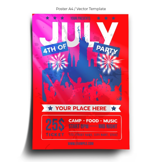 Vector usa day event poster template