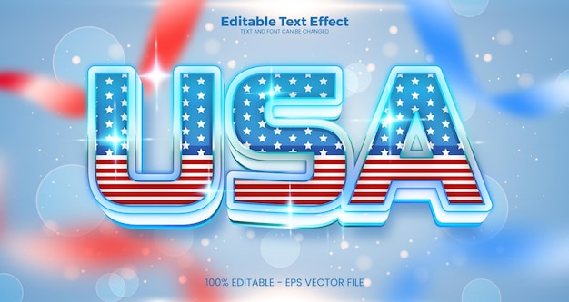 USA Editable text effect in modern trend style