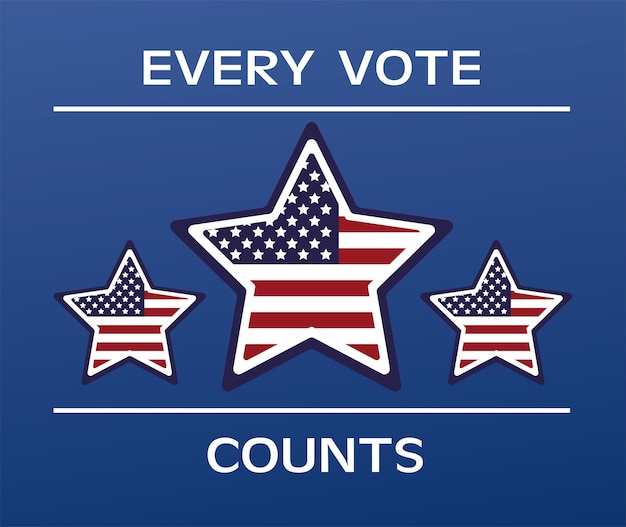 Usa elections day poster with flag in stars