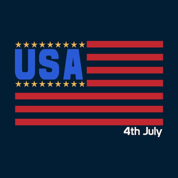 Vector usa flag 4th july t shirt design