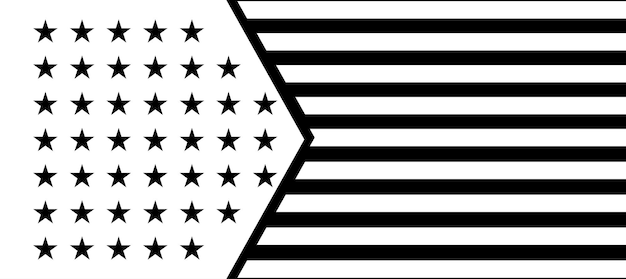 Флаг сша фон черно-белый дизайн 292 обои вектор