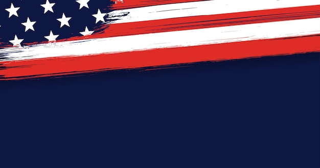 USA flag brush stroke background with copy space