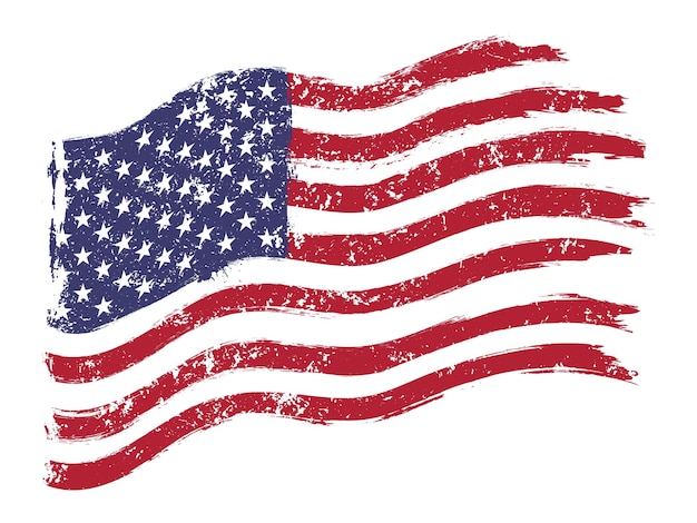 Флаг США красочная винтажная наклейка