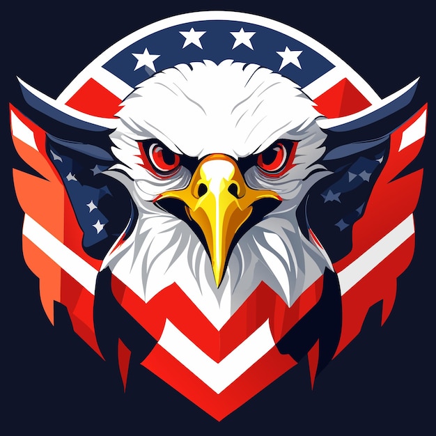 Premium Vector Usa flag colors in bald eagle art