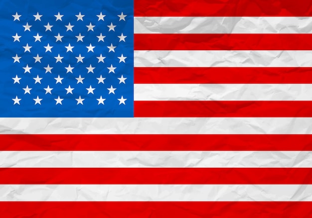 USA flag crumpled paper