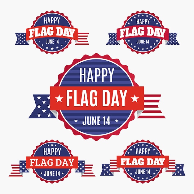 Vector usa flag day badges set