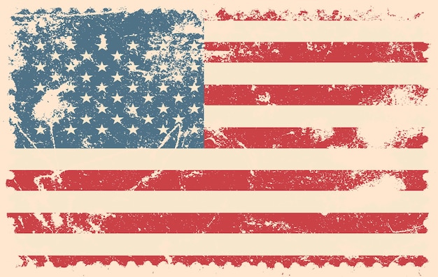 USA flag in grunge style Vector illustration