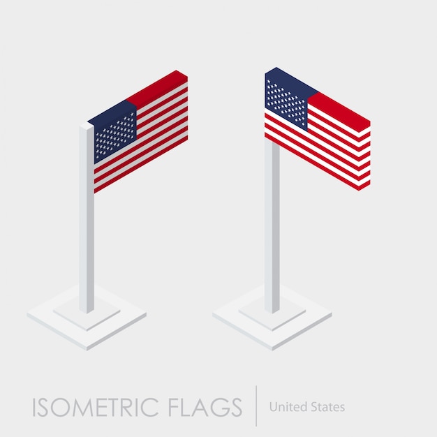 Vector usa flag isometric style,3d style