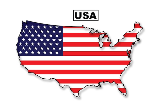 USA flag map in Vector