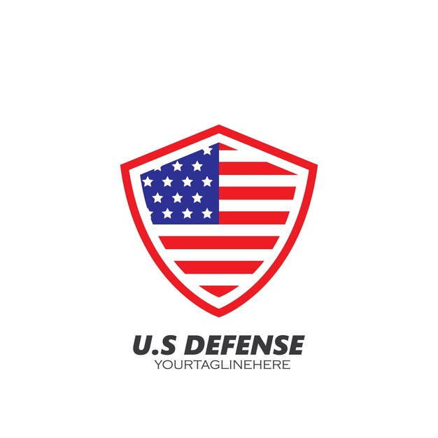 Usa flag shield defense vector illustration design