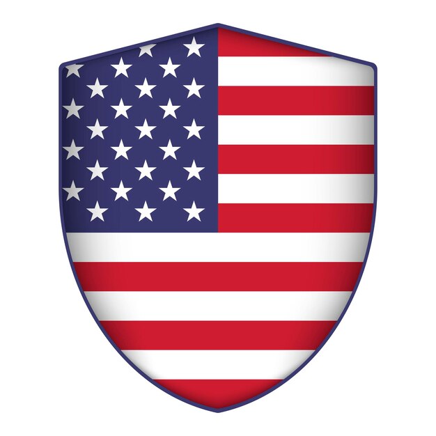 Usa flag in shield shape vector illustration